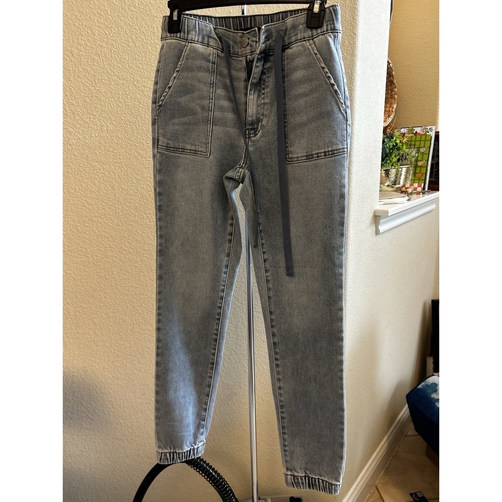 Judy Blue Jeans Womens Size 5/27 Blue Denim Jogger Stretch Drawstrings High Rise
